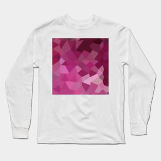 French Rose Pink Abstract Low Polygon Background Long Sleeve T-Shirt